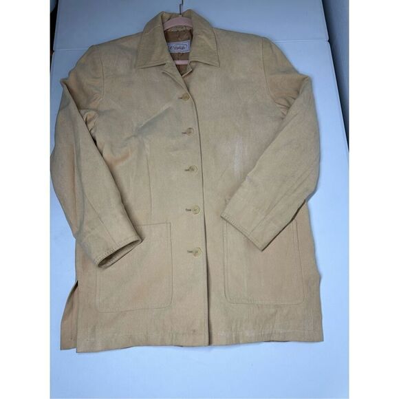 Rare Vintage Citylife Faux Suede Women’s Blazer Lined Button Up Sz L See Notes - Picture 8 of 13